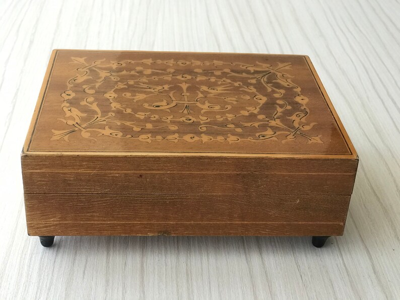Vintage Wooden Music Box REUGE Swiss Music Box Jewelry Music Box Work