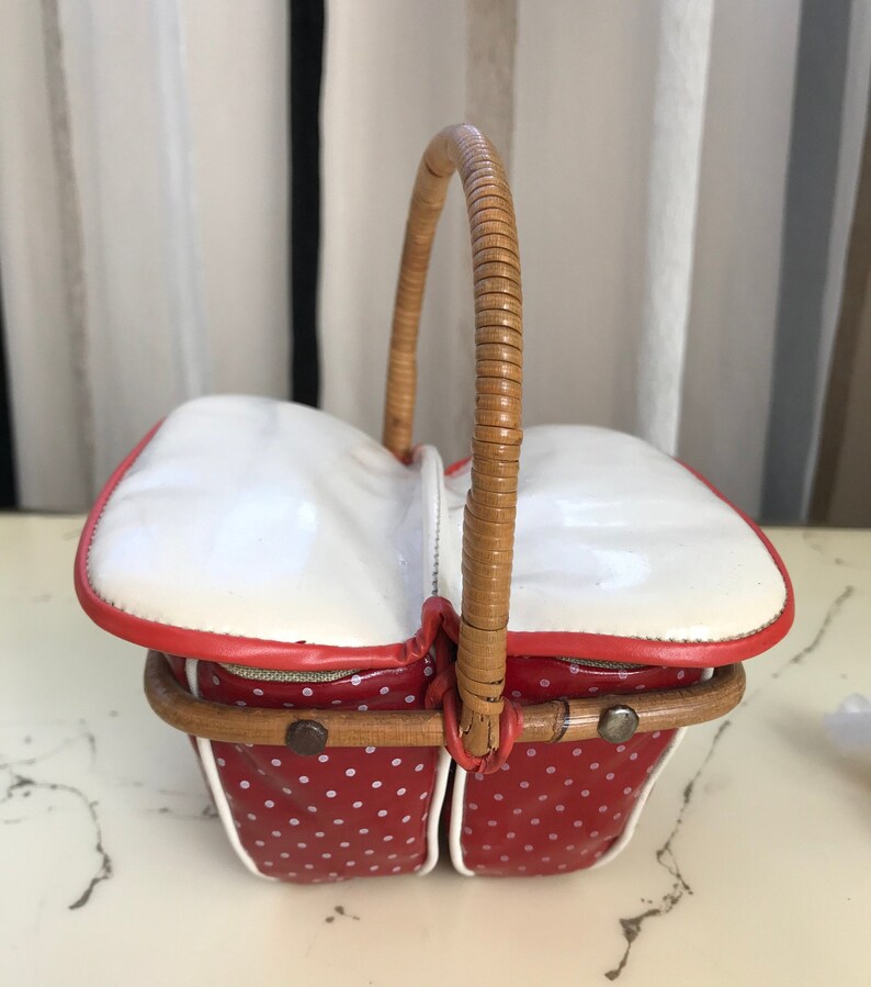 Small Vintage Sewing Basketvintage Sewing Storage Boxbasket Box With