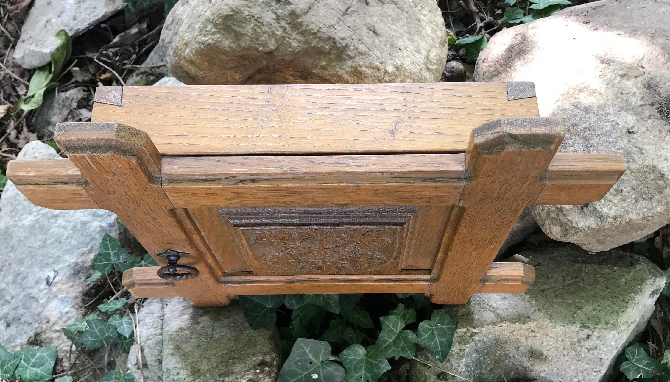 Vintage key box wooden key box wall hanging box for keys Etsy