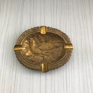 Vintage eagle ashtray - brass ashtray - old ashtray - cigarette ashtray - home or office décor - bar decor, collectible - garden ashtray