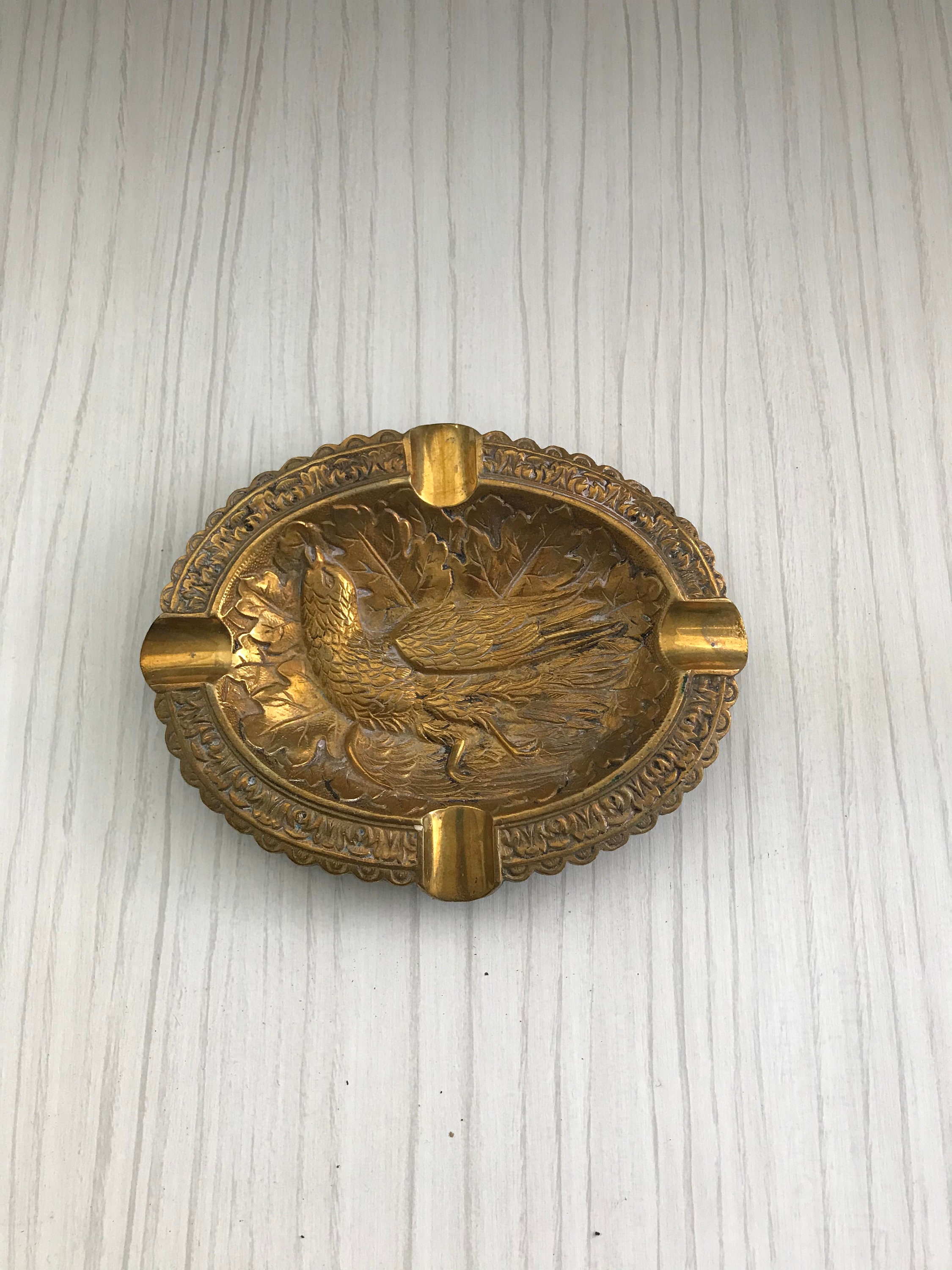 Vintage Eagle Ashtray Brass Ashtray Old Ashtray Cigarette Ashtray Home