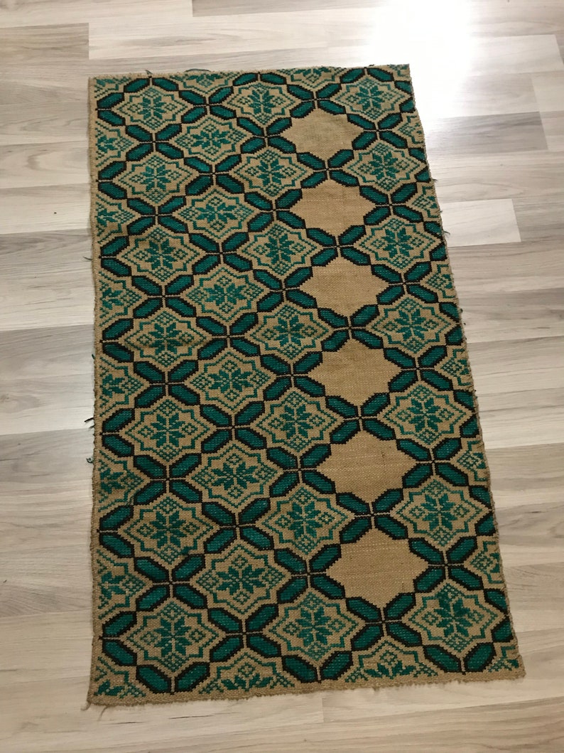 Vintage Carpet Or Wall Panel For Your Traditional Bulgarian Rug Embroidered Handwork Tapestry Handmade