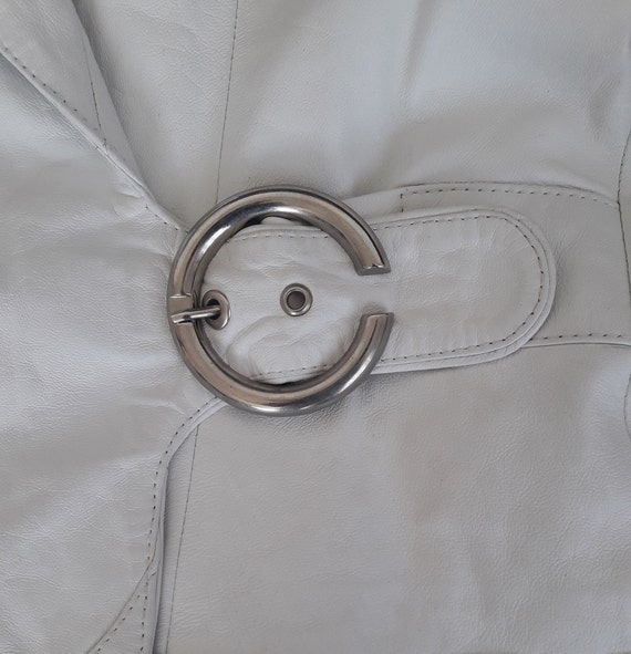 Vintage leather jacket - white women's short jack… - image 6
