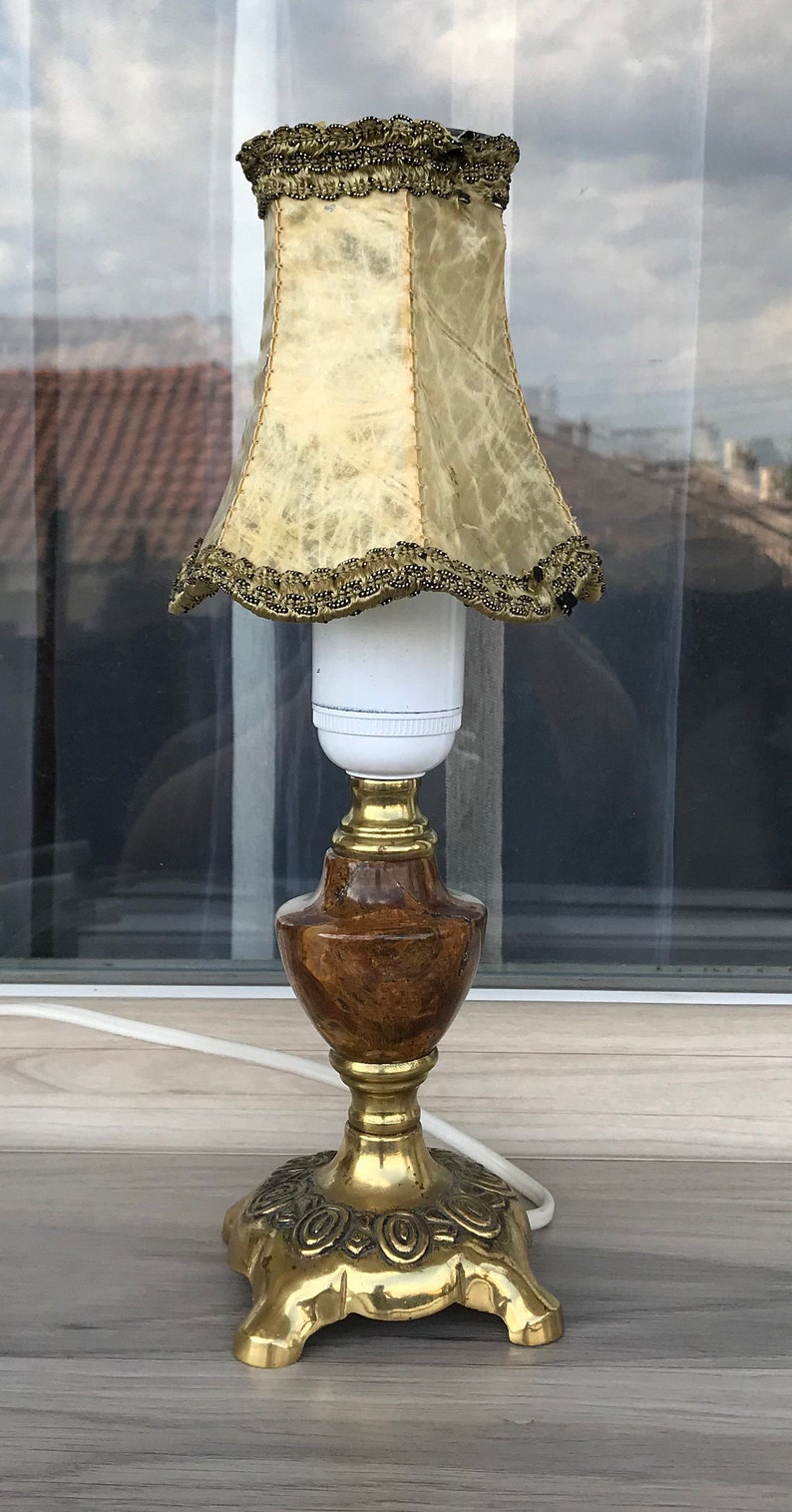 Vintage Onyx Night Lamptable Lampdecorative Lampnight Stand Etsy