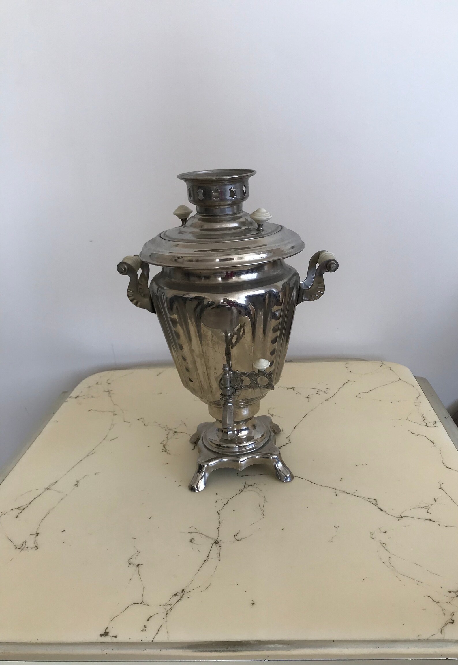 Vintage Russian Samovar Large electric Samovar metal Tea Pot working