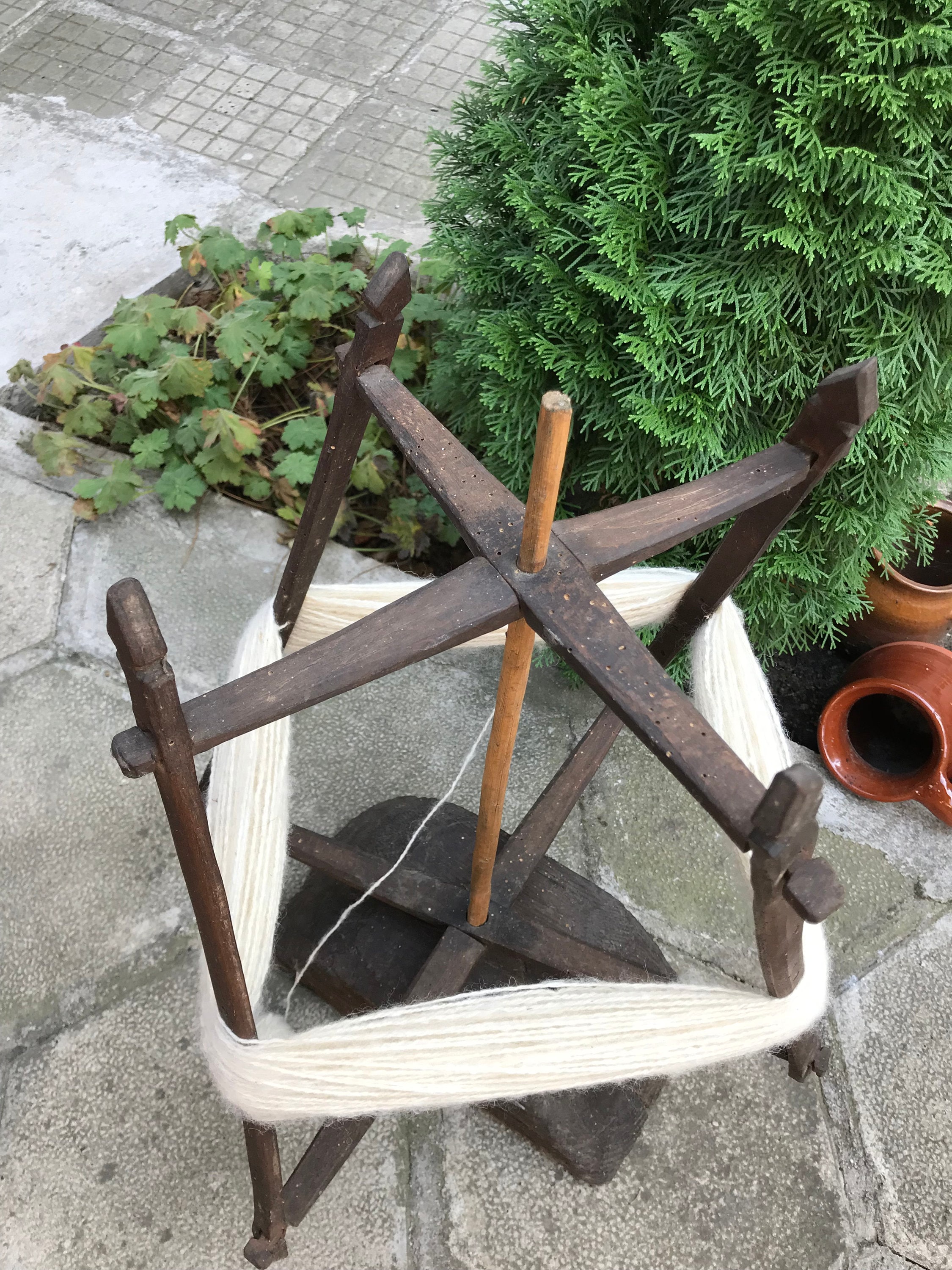 Vintage Winding Toolsantique Yarn Winding Toolprimitive Etsy