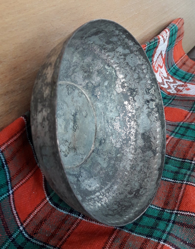 Vintage Handmade Copper Bowl Tin Lined Antique Copper Bowl Etsy