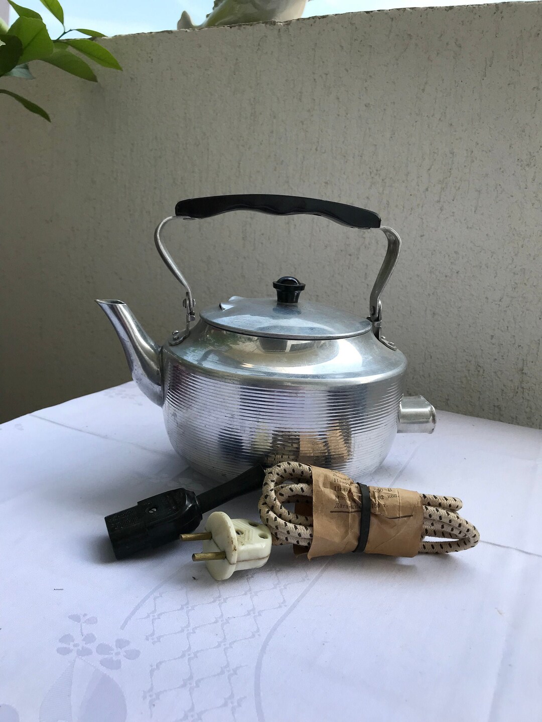 Vintage Electric Teapotblack Bakelite Handlesoviet Aluminium Etsy