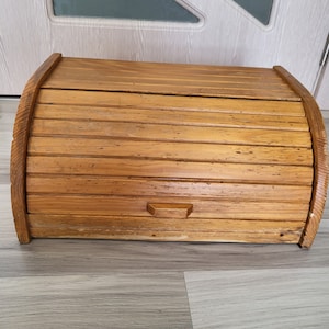 Vintage wooden bread box- old wooden retro bread box- wooden storage box- kitchen wooden box- rustic decor- handmade bread box-kitchen decor