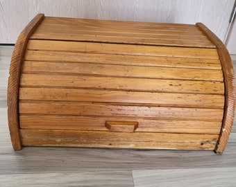 Vintage brödlåda i trä - gammal retro brödlåda i trä - förvaringslåda i trä - kökslåda i trä - rustik inredning - handgjord brödlåda - köksinredning