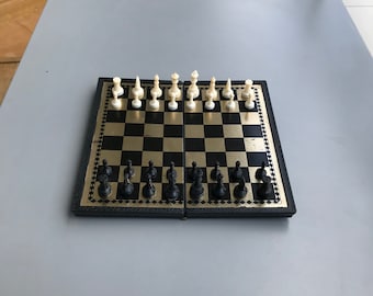 Vintage Magnetic Travel Chess Set – 1970s Russian Pocket Game
