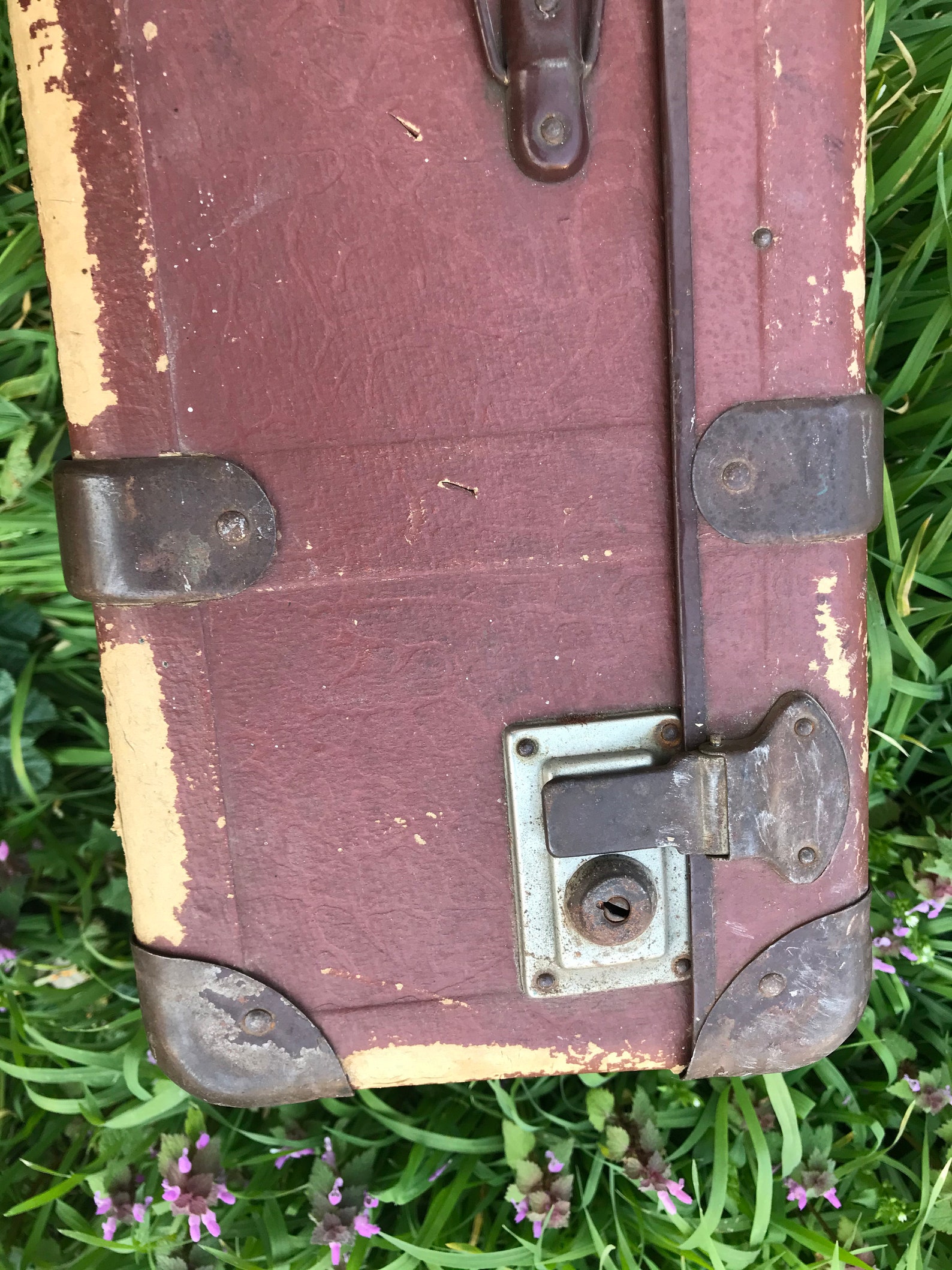 Vintage Suitcase Cardboard Suitcase Brown Suitcase Retro Etsy