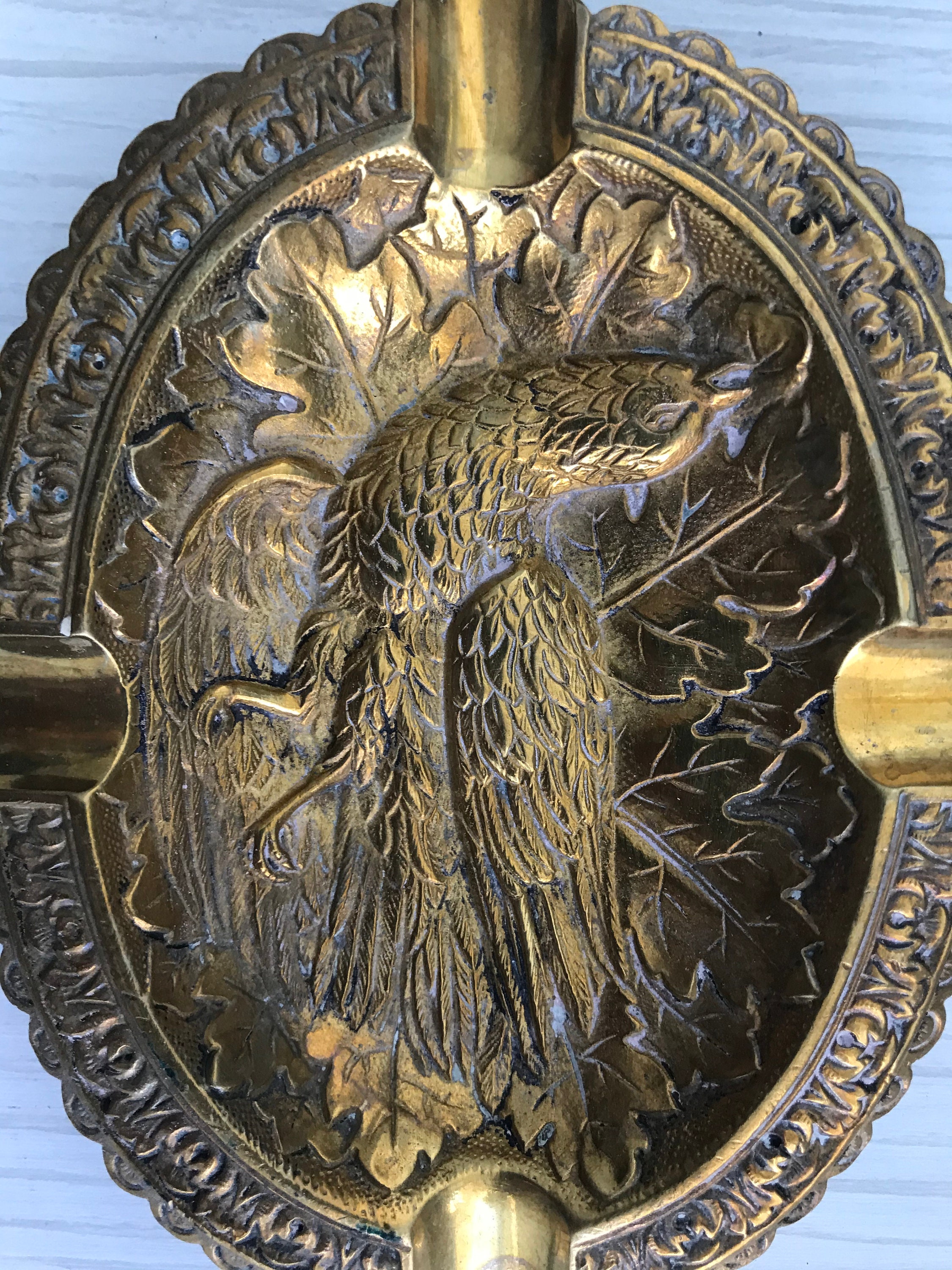 Vintage Eagle Ashtray Brass Ashtray Old Ashtray Cigarette Ashtray Home