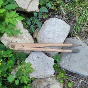 Vintage antique wood compass -drawing circles -primitive rustic tool-drawing instruments-old tool-collectible-Bulgarian compass for builders