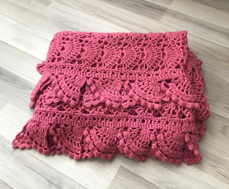 Vintage Hand Crocheted Bedspread crocheted Coverlet hand Etsy