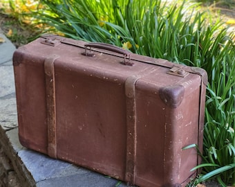 レトロな旅行用荷物原始的なスーツケース | 大きな茶色のヴィンテージ 