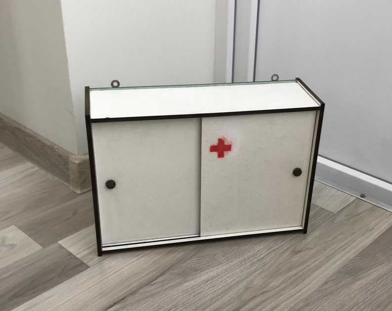 Vintage herolito botiquín caja médica viejo gabinete de | Etsy