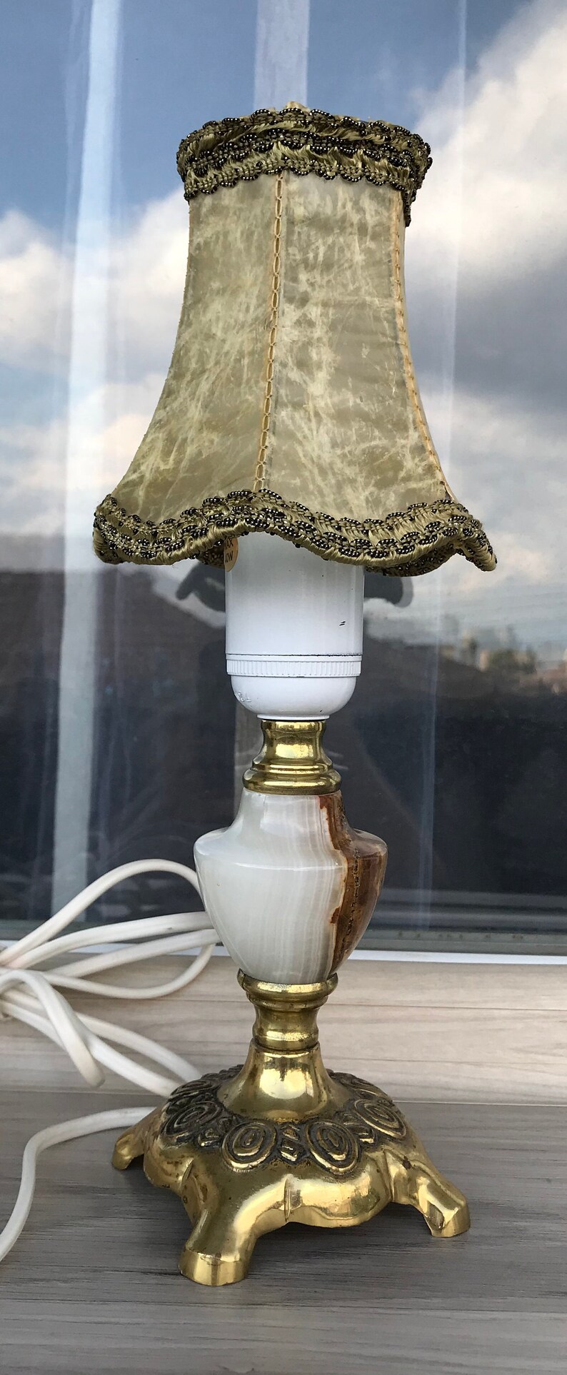 Vintage Onyx Night Lamptable Lampdecorative Lampnight Stand Etsy