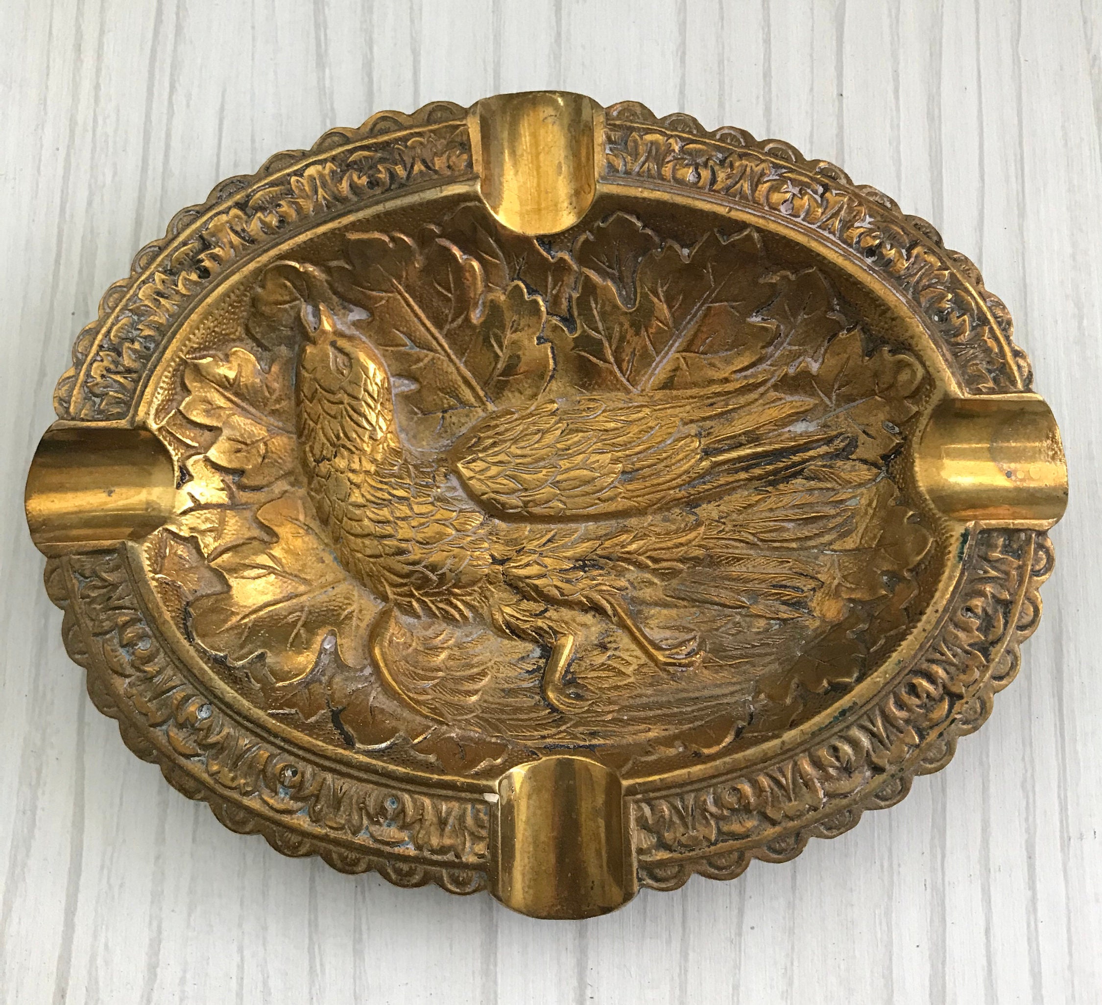 Vintage Eagle Ashtray Brass Ashtray Old Ashtray Cigarette Ashtray Home