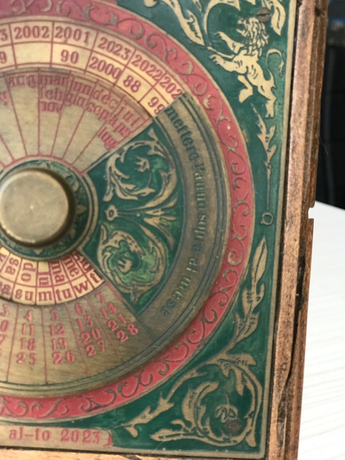 Vintage perpetual calendar true brass and wood calendar for Etsy