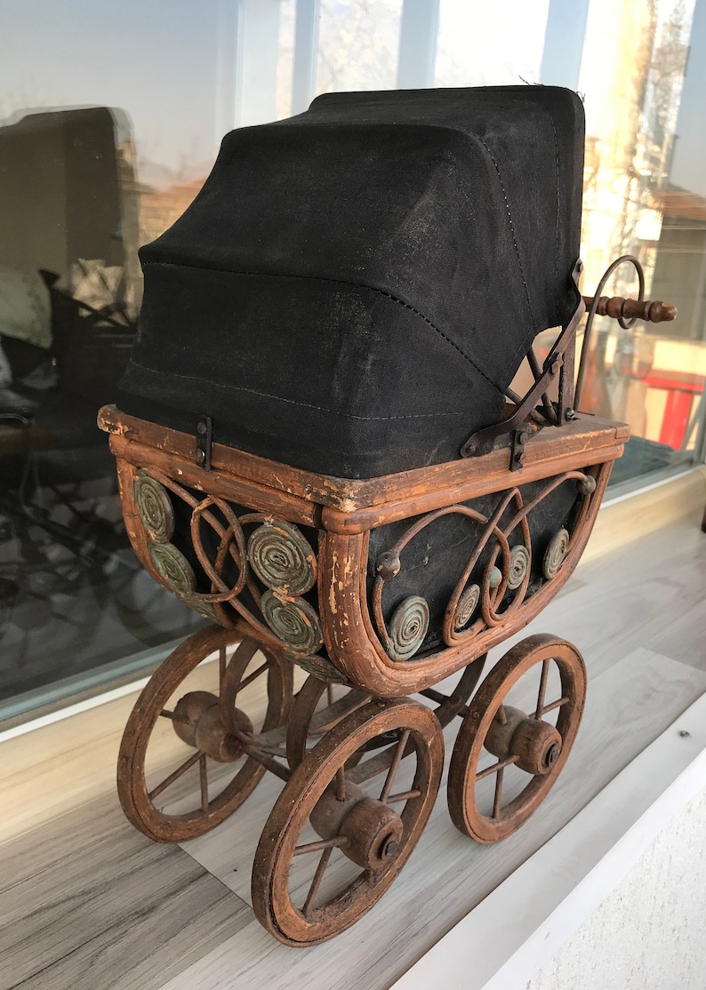 Vintage Doll Pram Vintage Baby Doll Stroller Wicker Rattan Antique