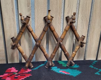 Vintage wooden coat hanger-wall hanger-rustic-old wooden hange-accordion wooden hanger-rustic coat rack-folding hanger-primitive hanger