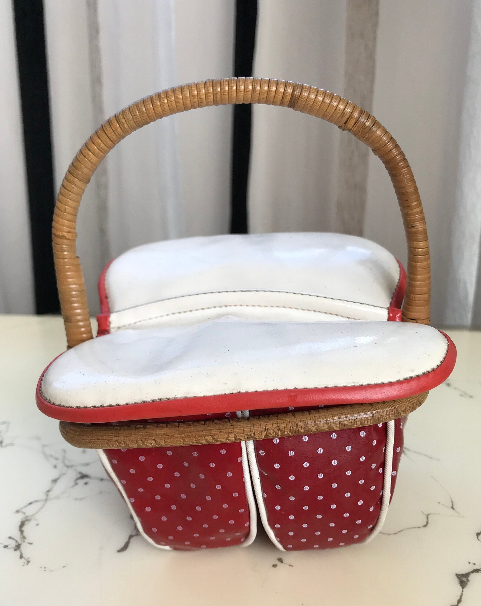 Small Vintage Sewing Basketvintage Sewing Storage Boxbasket Box With Lid for Sewing Threads