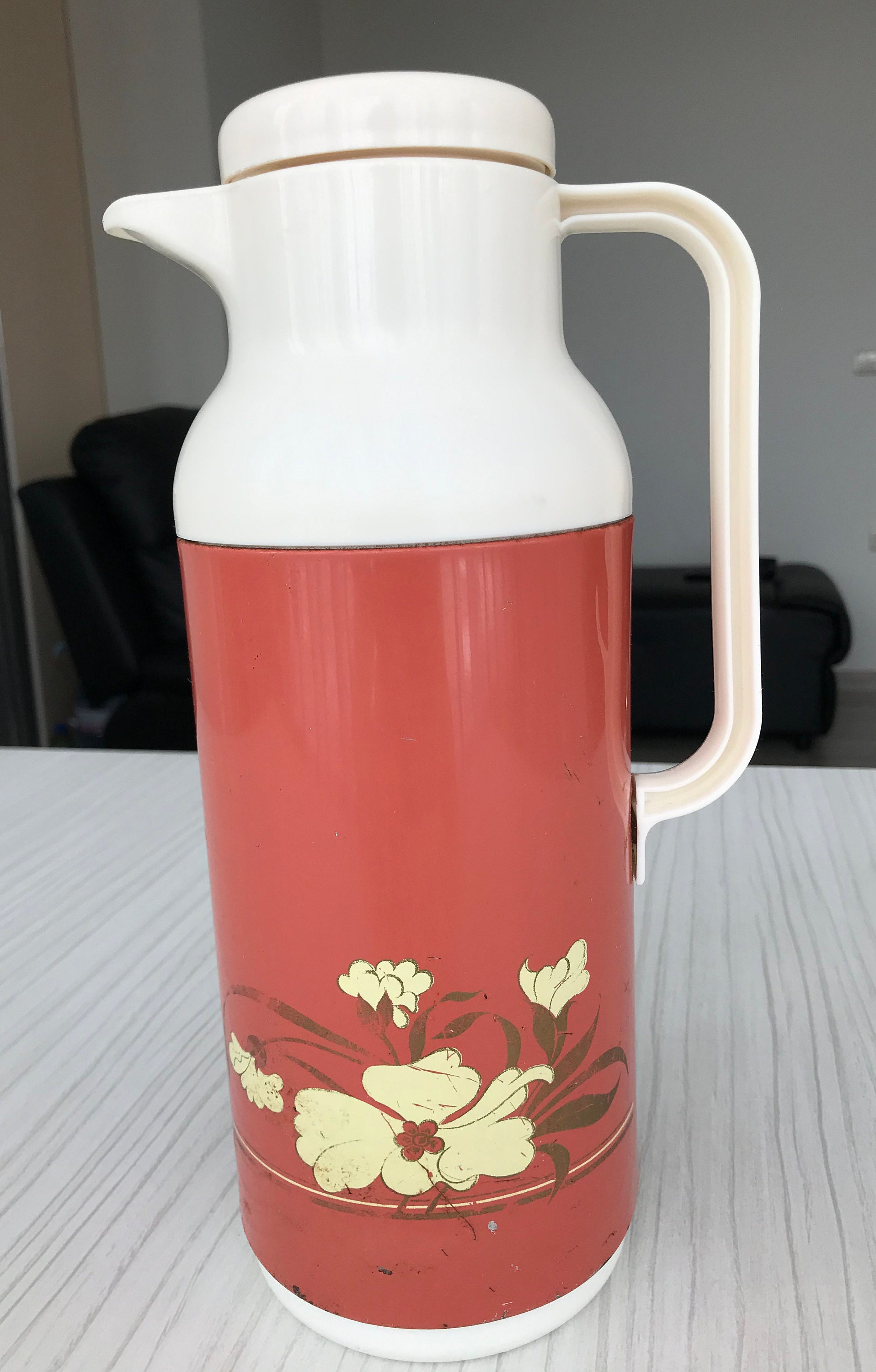 Vintage Thermos Retro Thermos in Red and White Old Thermos Etsy