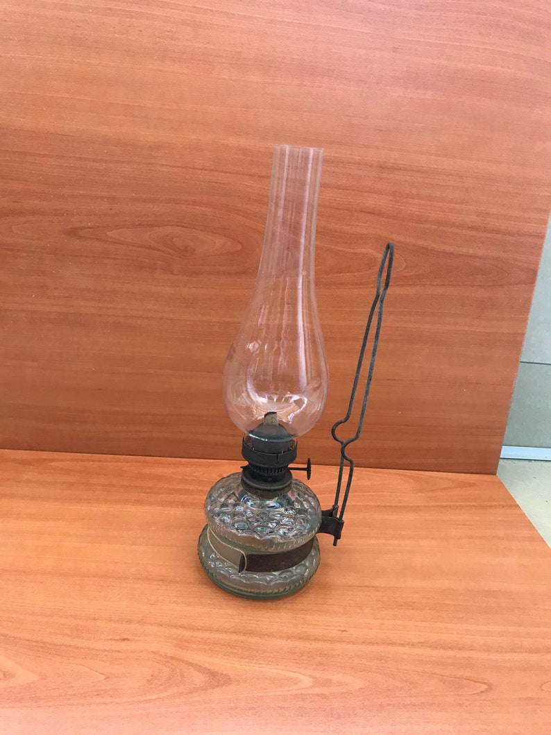 Vintage Gas Lamp Container Glass Oil Lamp Retro Portable Etsy