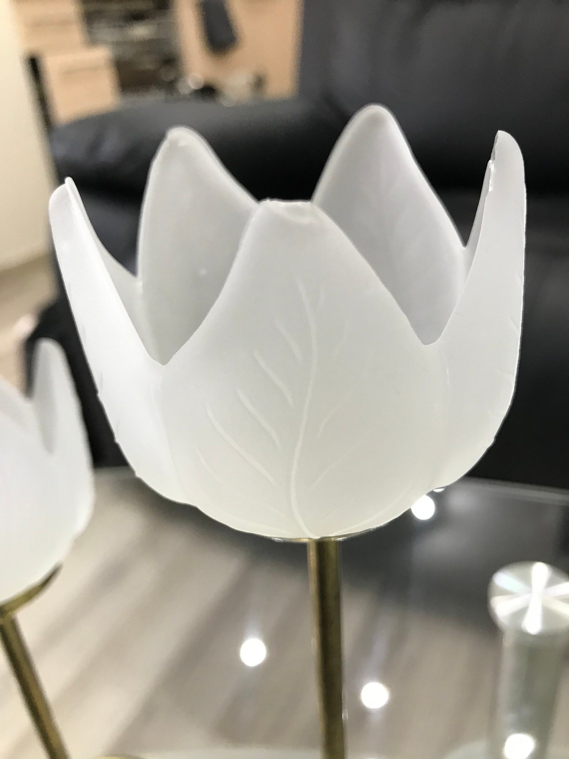 Vintage Glass Tulip Candle Holder frosted Glass Candle Holder Etsy