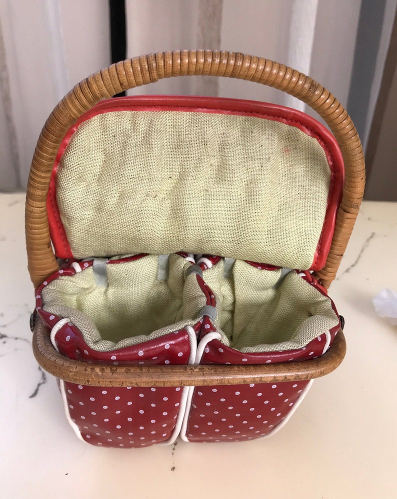 Small Vintage Sewing Basketvintage Sewing Storage Boxbasket Box With