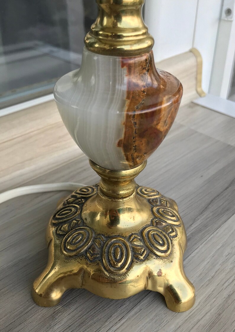 Vintage Onyx Night Lamptable Lampdecorative Lampnight Stand Etsy