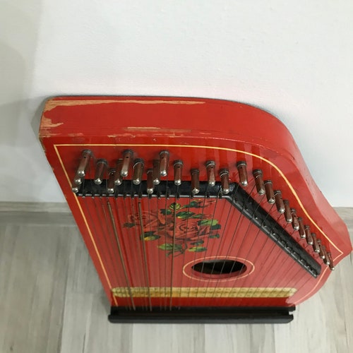 Shops Vintage zither - musical instrument zither - antique guitar - retro musical instruments - made in Germany - stringed instrument