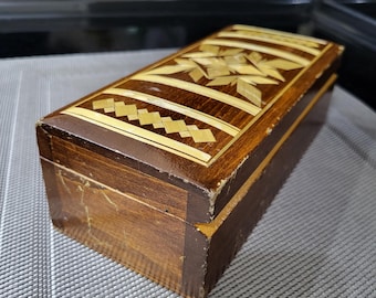 Caja de madera rusa vintage hecha a mano - Joyero - Decoración del hogar