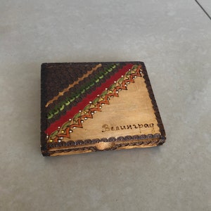 Vintage cigarette case -wooden cigarette case -cigarette box -pocket leather snuffbox -wooden boxes -smokers accessories -gift for smokers