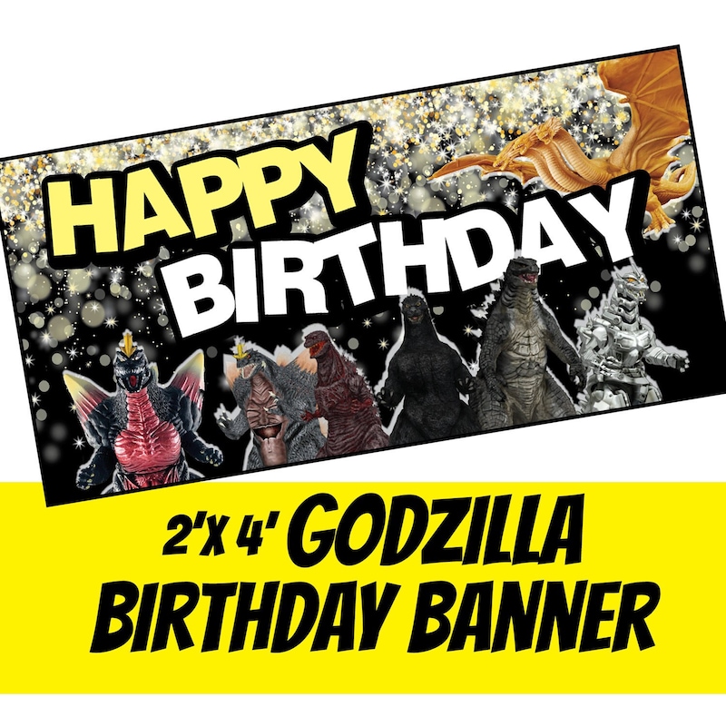 Godzilla Birthday Banner Etsy godzilla-birthday-banner-etsy