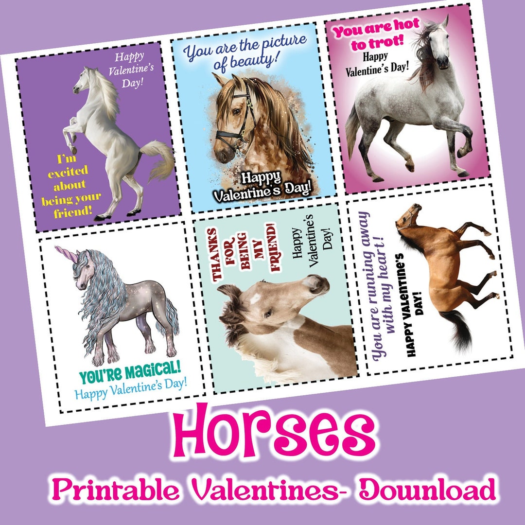 Horses/valentines/digital Download/printable - Etsy