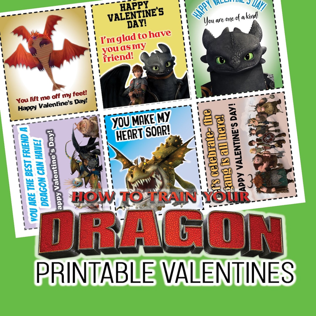 How to Train Your Dragon Printable Valentines/digital Download/png/jpg ...