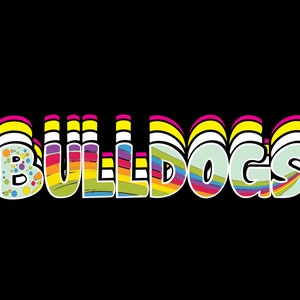 Bulldogs in rainbow- png, eps, svg, pdf, jpeg files