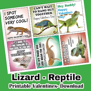 Cartes de Saint-Valentin lézard/reptiles/téléchargement numérique/imprimable