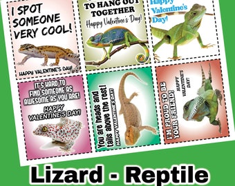 LIZARD VALENTINE CARDS/Reptiles/Digital Download/Printable