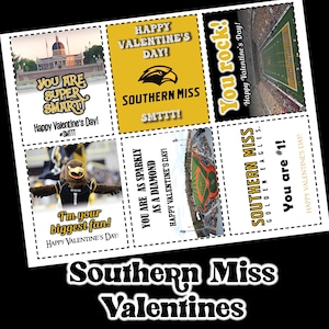 Printable Southern Miss Valentines/Digital Download/USM/SMTTT/png/pdf/jpg