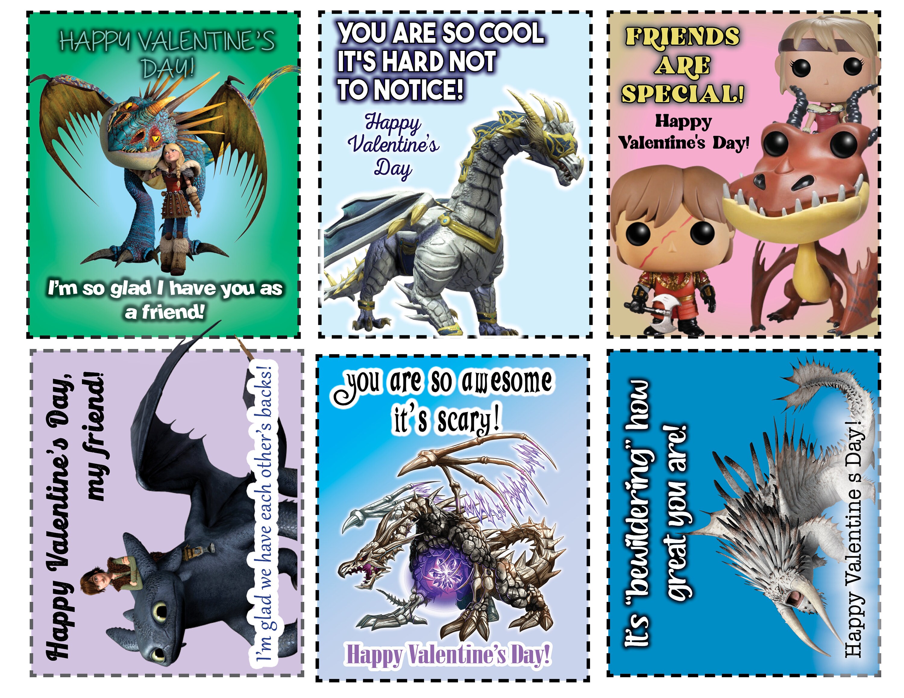 How to Train Your Dragon Printable Valentines/digital Download/png/jpg ...