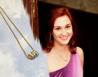 Nicole Haught Replica, Jewelry Necklace Gold Tone & Rhinestones Pendant, Wynonna Earp TV Prop