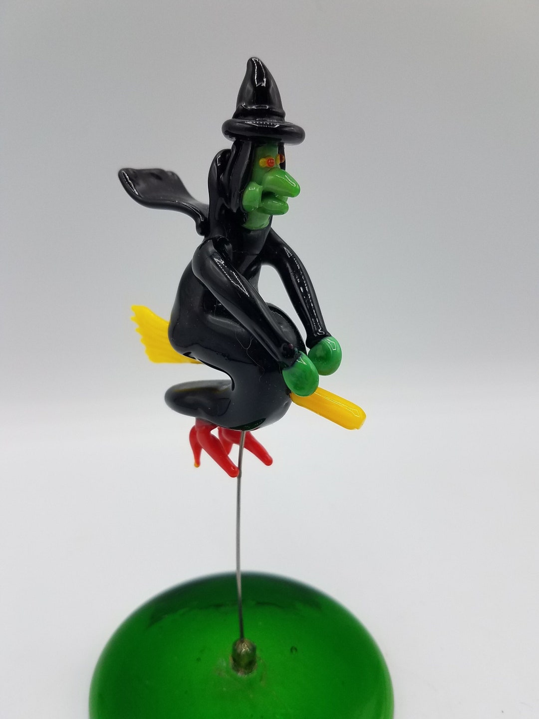 Handmade Lamp Work Art Glass Flying Witch on Her Broomstick Etsy