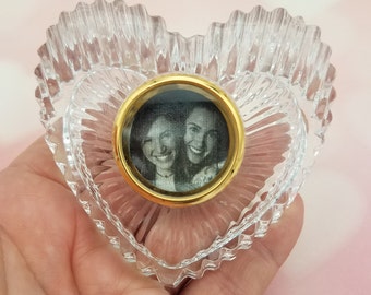Black & White Photo Waverly Earp, Nicole Haught, Clear Lead Crystal Heart ღஐღ Shaped Picture Frame New Valentine's Day