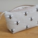 Bee make-up bag / little fabric zip bag / cosmetic bag 