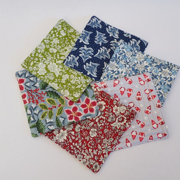 Quilted Fabric Coasters "Not just for Christmas"