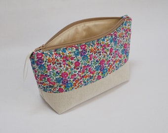 Liberty Floral make-up bag / zip bag / cosmetic bag: Emma and Georgina Tana Lawn Multi