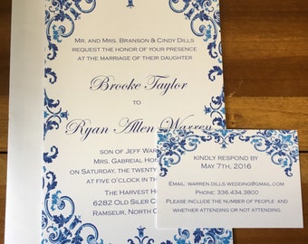 Vintage Elegance Wedding Invitation